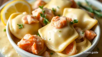 Cook Lobster Ravioli with Zesty Lemon Sauce