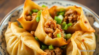 Fried Pork Wontons with Flavorful Filling recipe card