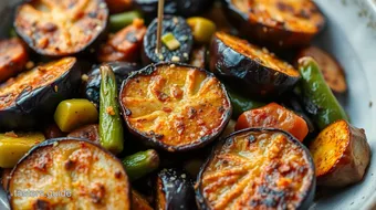 Roasted Eggplant & Okra Medley - Healthy Dish