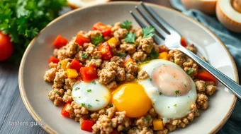 Sautéed Ground Turkey with Eggs Delight