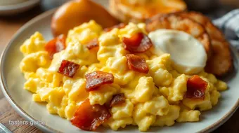 Scrambled Eggs Bacon Hash Browns Comfort Meal