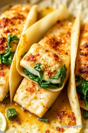 Halibut and Spinach Filo Wraps presentation