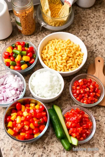 Bell Flower Bead Pasta Salad ingredients