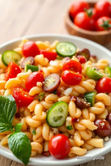 Bell Flower Bead Pasta Salad presentation