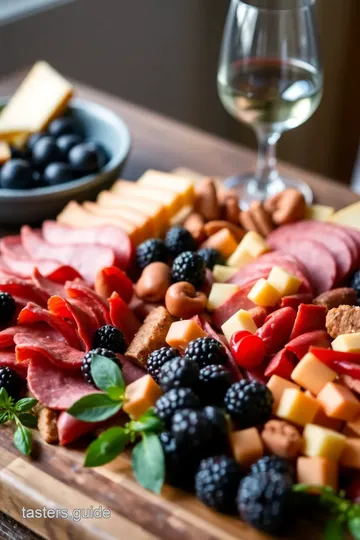 Black and Red Charcuterie Board presentation