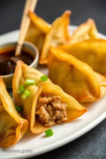 Savory Pork and Vegetable Wontons presentation