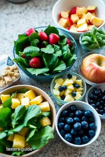 Fruit Salad with Spinach and Croutons ingredients