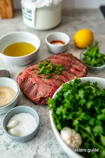 Llama Steak with Chimichurri Sauce ingredients