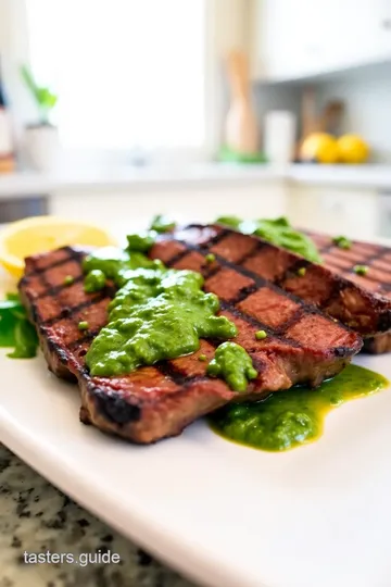 Llama Steak with Chimichurri Sauce steps