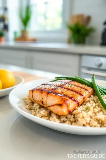 Grilled Salmon with Rice and Green Beans steps