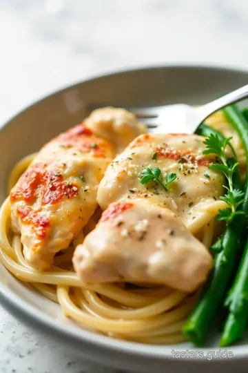 Chicken Alfredo with a Zesty Aroma presentation