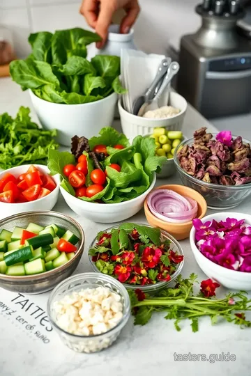 Three Flower Arrangements Salad ingredients