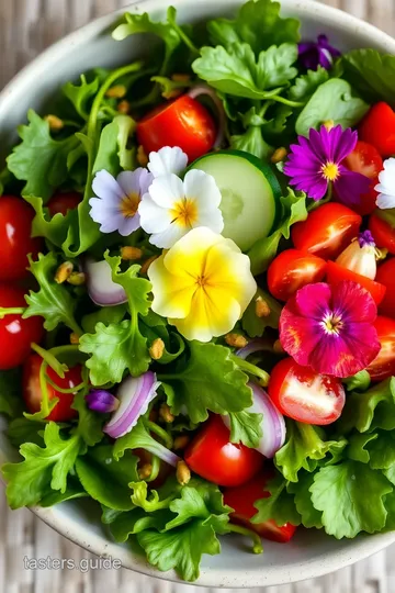 Three Flower Arrangements Salad presentation