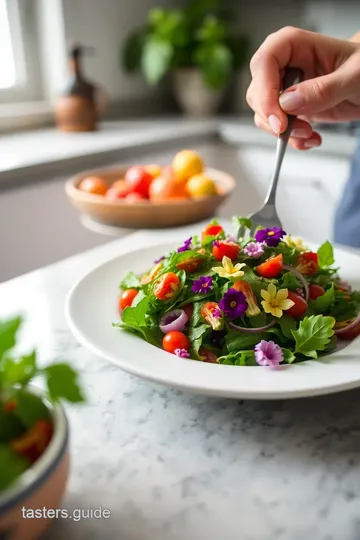 Three Flower Arrangements Salad steps