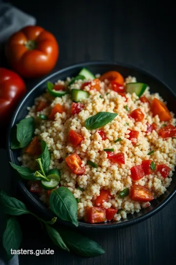 Pinky Plant Delight: A Whimsical Herb-Infused Couscous Salad presentation