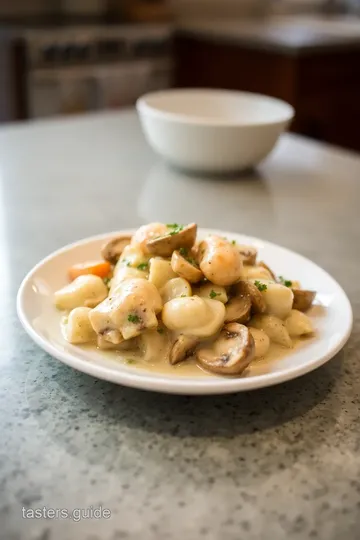 Langostino Mushroom Sour Cream Gravy steps