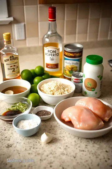 Ron Roberto Rum-Infused Tropical Coconut Chicken ingredients