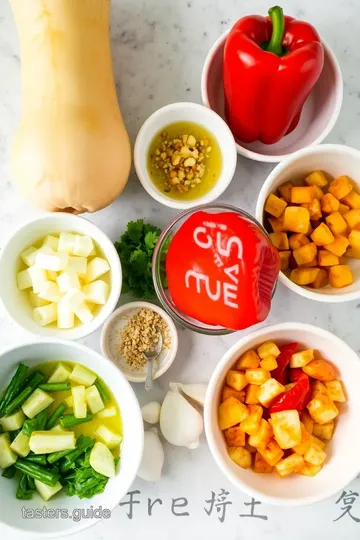 Vegan Kabocha Squash Stir-Fry with Garlic and Ginger ingredients