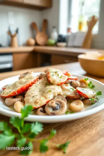 Sautéed Langostinos with Creamy Mushroom Sauce steps