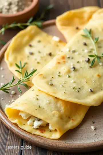 Savory Herb and Cheese Crepes Filled with Spinach and Ricotta presentation