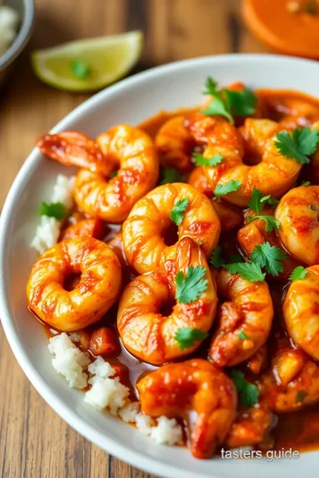 Spicy Indian Jumbo Shrimp Vindaloo presentation