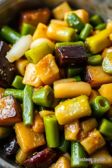 Stir-Fry Okra & Eggplant - Delicious Veggie Dish presentation