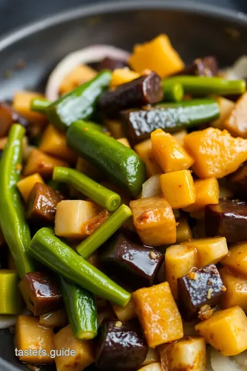 Okra and Eggplant Stir-Fry presentation