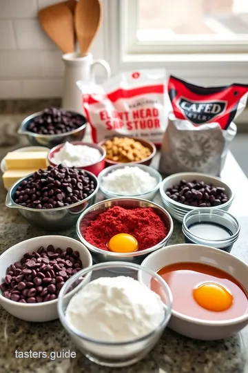 The Ultimate Red Velvet Chocolate Chip Cookies ingredients