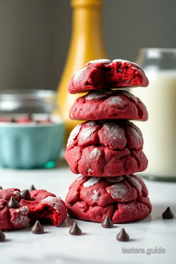 The Ultimate Red Velvet Chocolate Chip Cookies presentation